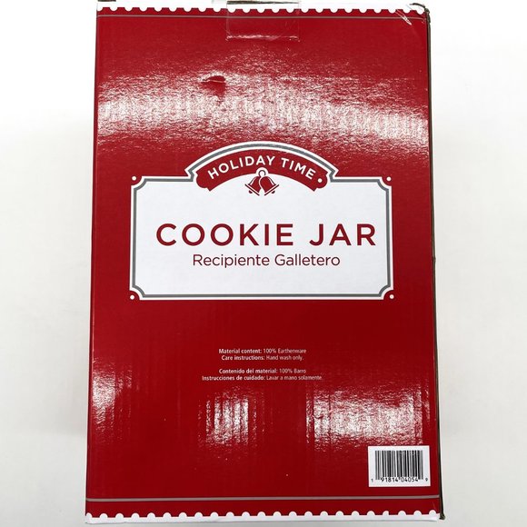 Holiday Time Hand Painted Christmas Penguin Cookie Earthenware Cookie Jar-NIB - Picture 3 of 5